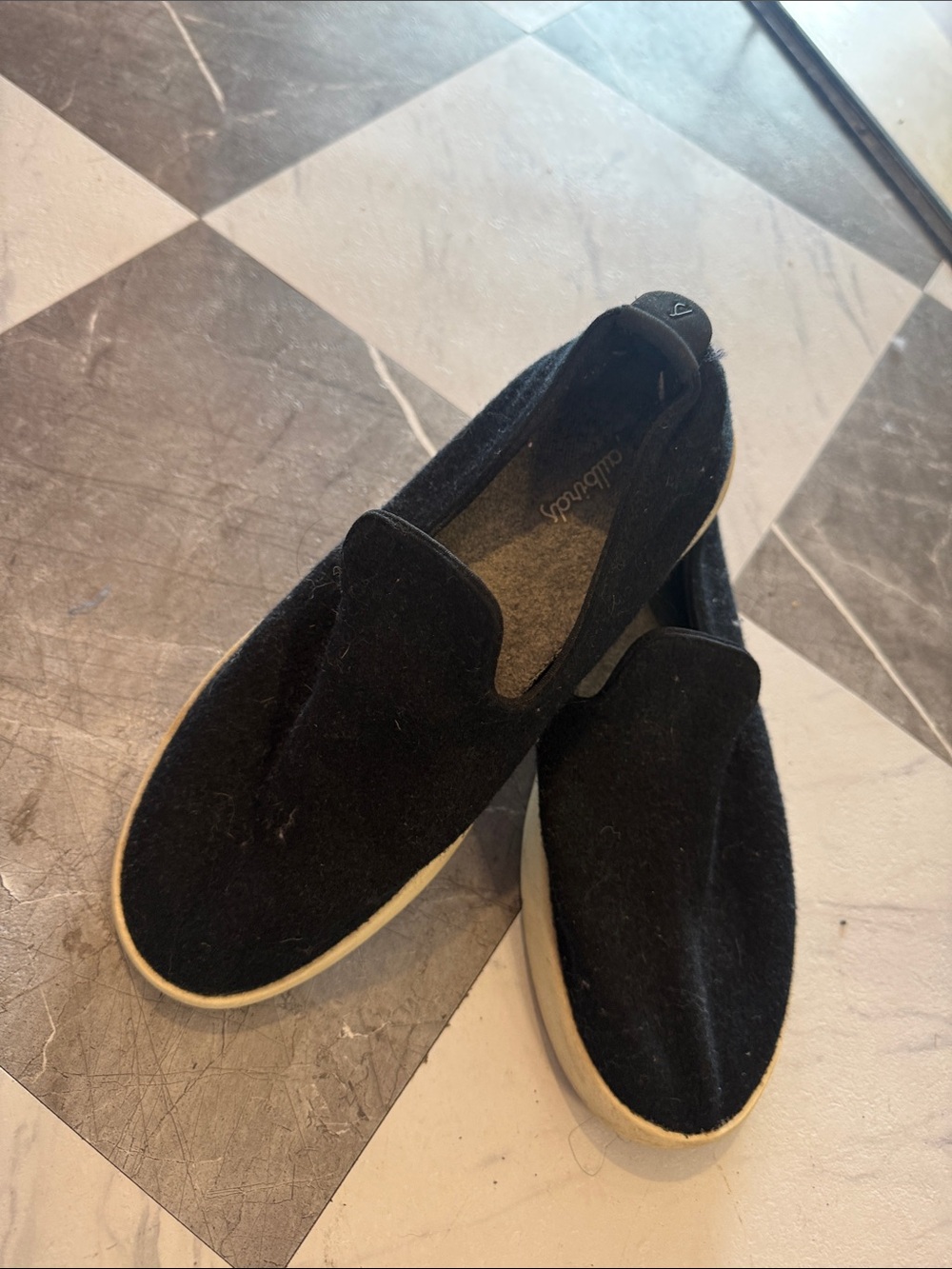 allbirds Black Slip-On Loafers with Cream Sole